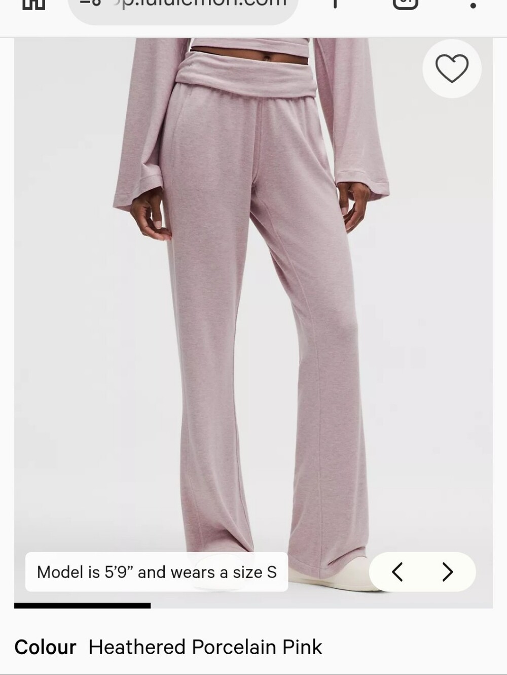 Lululemon BeCalm Heathered Porcelain Pink Wide-Leg Lounge Pants